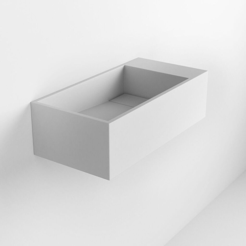 Cyrus Wall-Mounted Basin 500mm x 250mm (Slim line) – Matte White