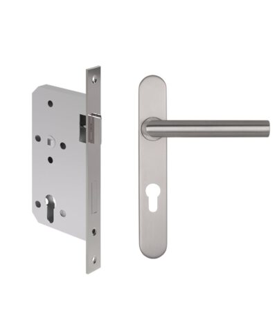 Davis Entry Door Handle & Lock Set - Stainless Steel