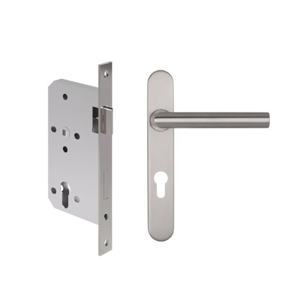 Davis Entry Door Handle & Lock Set - Stainless Steel