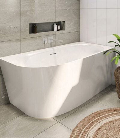 Decina Natalia 1500 Back-To-Wall Corner Bath with Overflow