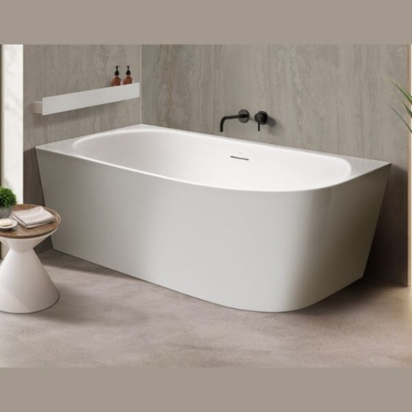 Decina Natalia 1700 Back-To-Wall Corner Bath with Overflow