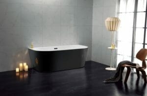 Deijah Black Round BTW Acrylic Bathtub - No OverFlow - 1500mm | BL550-1500B