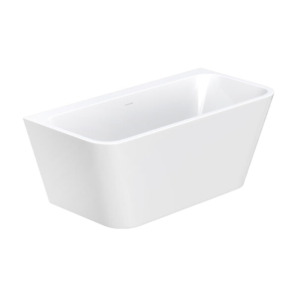 Delta Back-To-Wall Acrylic Bath with Overflow, Gloss White, 1500mm