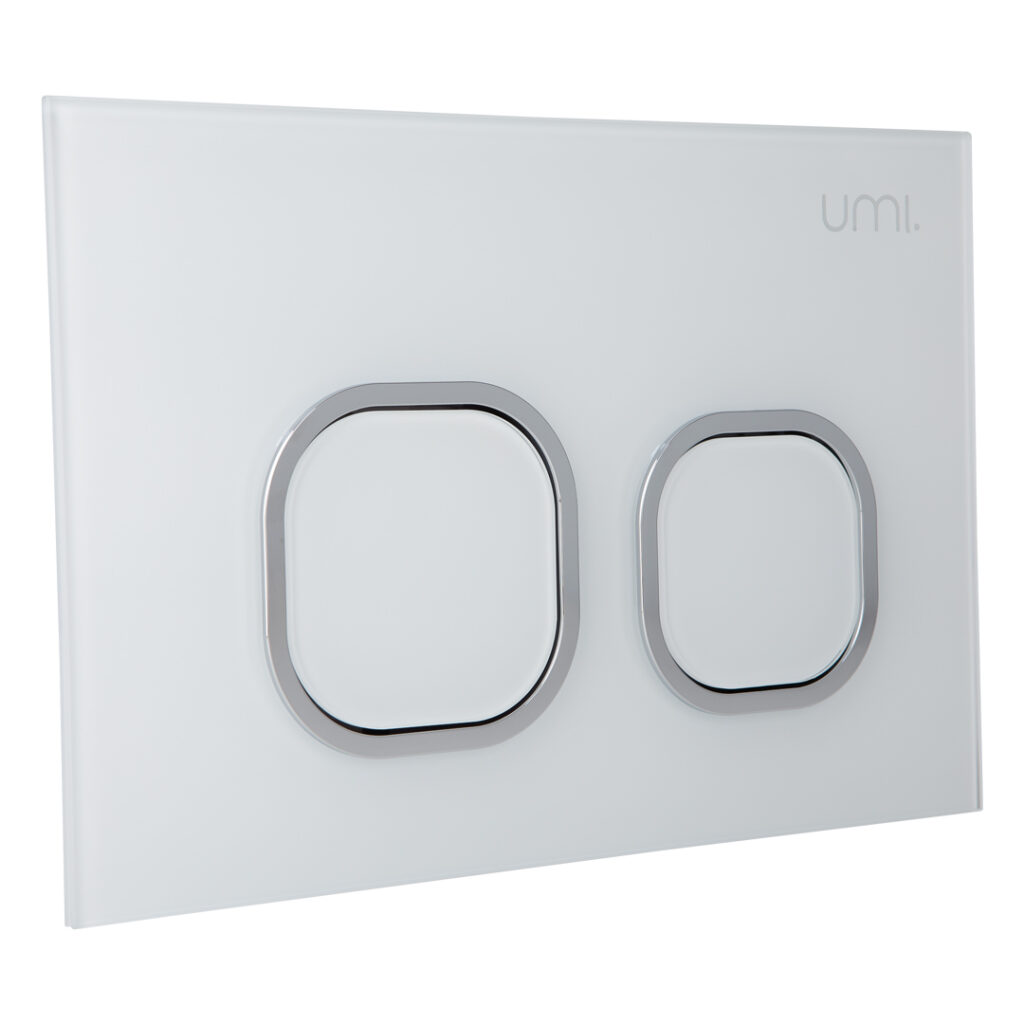 Delta Toilet Button - Glass - White