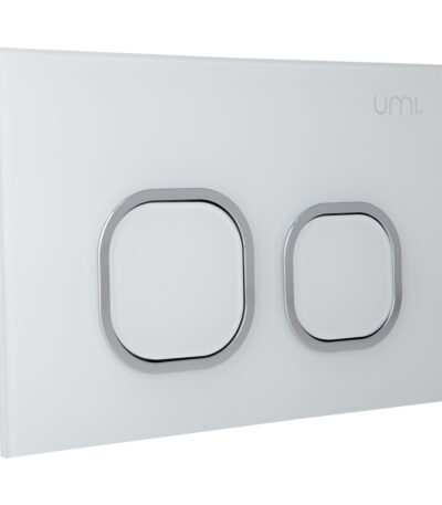 Delta Toilet Button - Glass - White