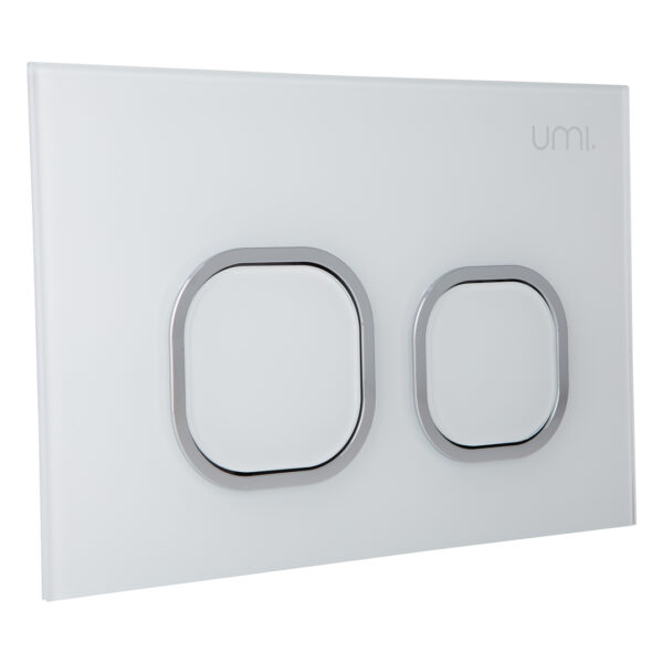 Delta Toilet Button - Glass - White
