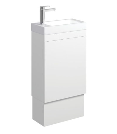 Denzel Edge 450 Ensuite Vanity on Kickboard, Satin White