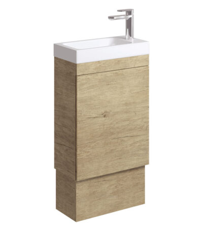 Denzel Edge 450 Ensuite Vanity on Kickboard, Scandi Oak