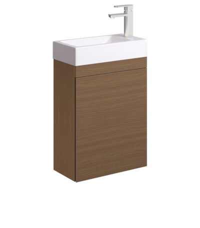 Denzel Edge 450 Ensuite Wall Hung Vanity, Walnut