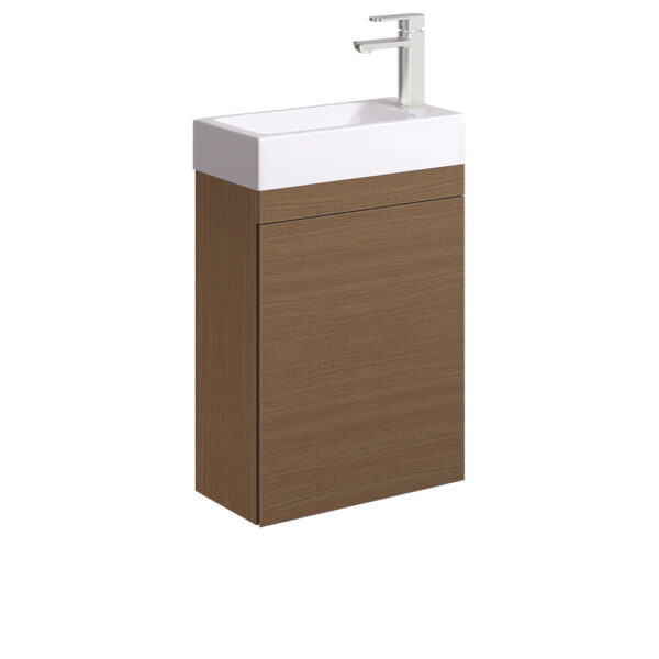 Denzel Edge 450 Ensuite Wall Hung Vanity, Walnut