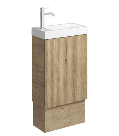 Denzel Minka 450 Vanity on Kickboard, No Overflow, Scandi Oak