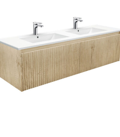 Dolce Alina Scandi Oak 1500 Double Bowl Wall-Hung Vanity