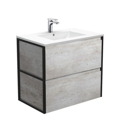 Dolce Amato 750 Industrial Wall-Hung Vanity, Matte Black Frames
