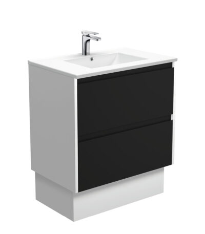 Dolce Amato 750 Satin Black Vanity On Kick, Satin White Panels