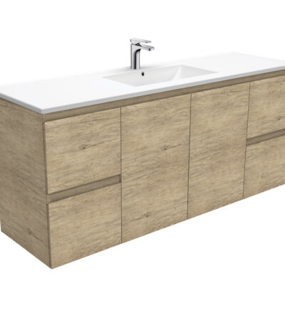Dolce Edge Scandi Oak 1500 Single Bowl Wall-Hung Vanity