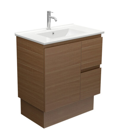 Dolce Edge Walnut 750 Vanity on Kickboard