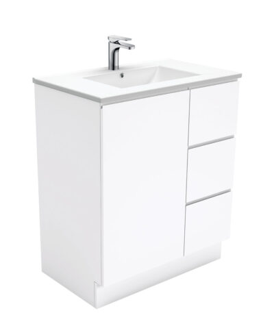 Dolce Fingerpull Gloss White 750 Vanity On Kickboard