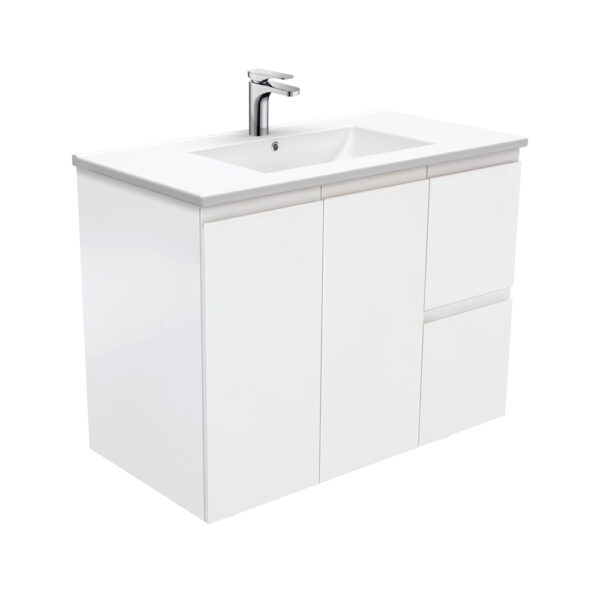 Dolce Fingerpull Satin White 900 Wall-Hung Vanity