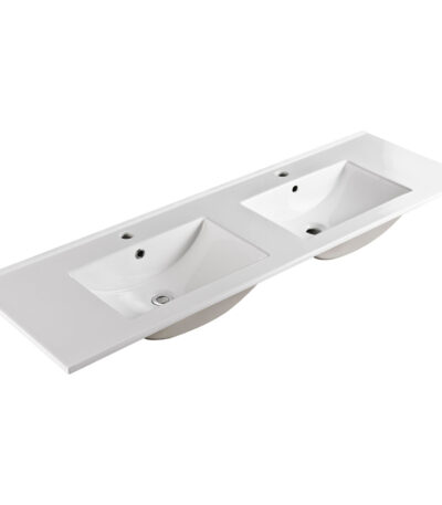 Dolce Full Depth Double Bowl Ceramic Basin Top 1500