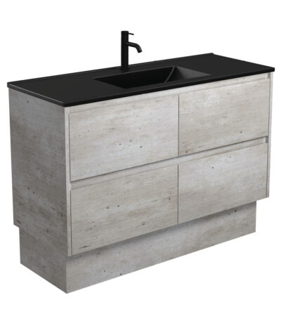 Dolce Matte Black Amato 1200 Industrial Vanity On Kick