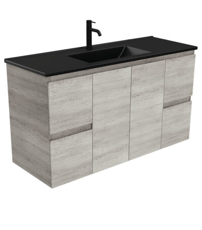 Dolce Matte Black Edge Industrial 1200 Wall-Hung Vanity