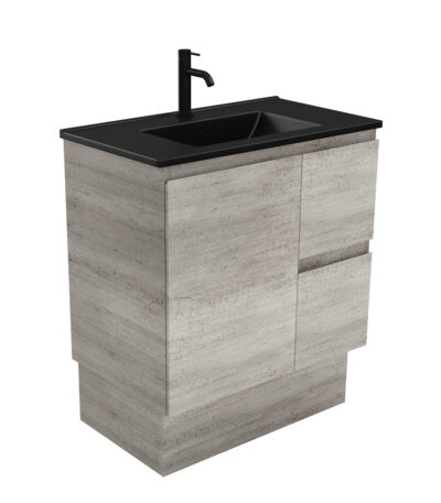 Dolce Matte Black Edge Industrial 750 Vanity On Kickboard