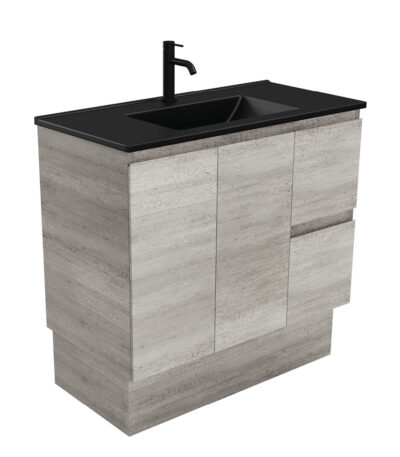 Dolce Matte Black Edge Industrial 900 Vanity On Kickboard