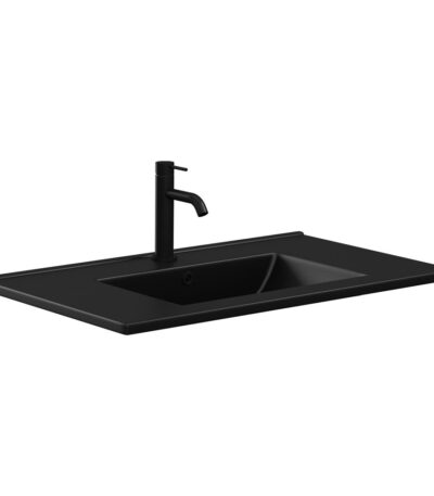 Dolce Matte Black Full Depth Ceramic Basin Top 750