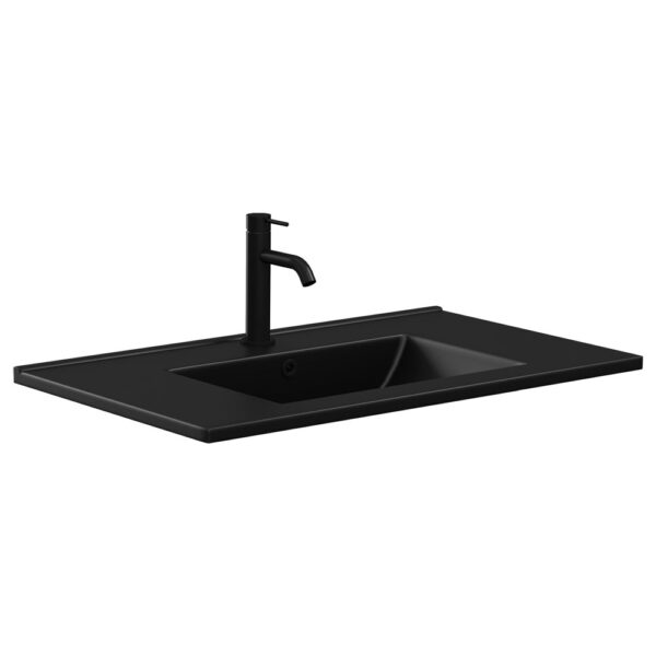 Dolce Matte Black Full Depth Ceramic Basin Top 750