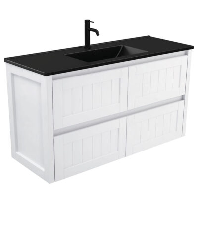 Dolce Matte Black Hampton 1200 Wall-Hung Vanity