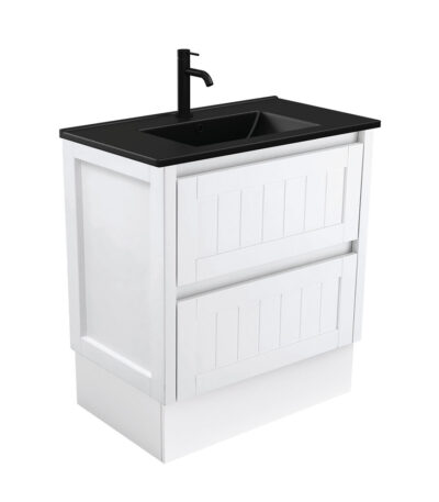Dolce Matte Black Hampton 750 Vanity On Kickboard