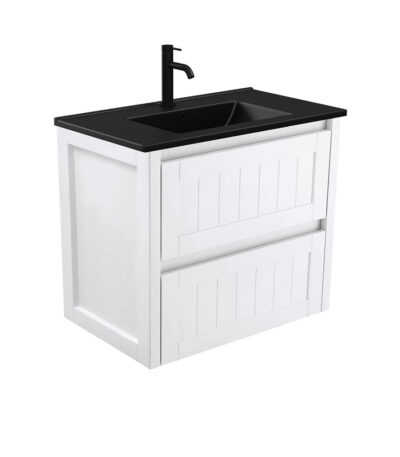 Dolce Matte Black Hampton 750 Wall-Hung Vanity