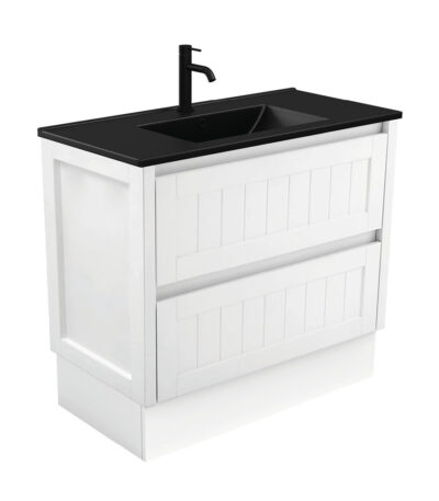 Dolce Matte Black Hampton 900 Vanity On Kickboard