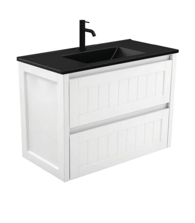 Dolce Matte Black Hampton 900 Wall-Hung Vanity