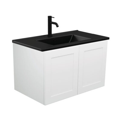 Dolce Matte Black Mila 750 Wall-Hung Vanity, Left Drawer