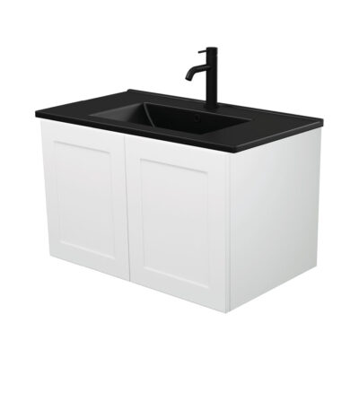 Dolce Matte Black Mila 750 Wall-Hung Vanity, Right Drawer