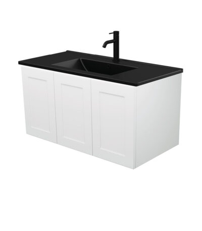 Dolce Matte Black Mila 900 Wall-Hung Vanity, Right Drawer