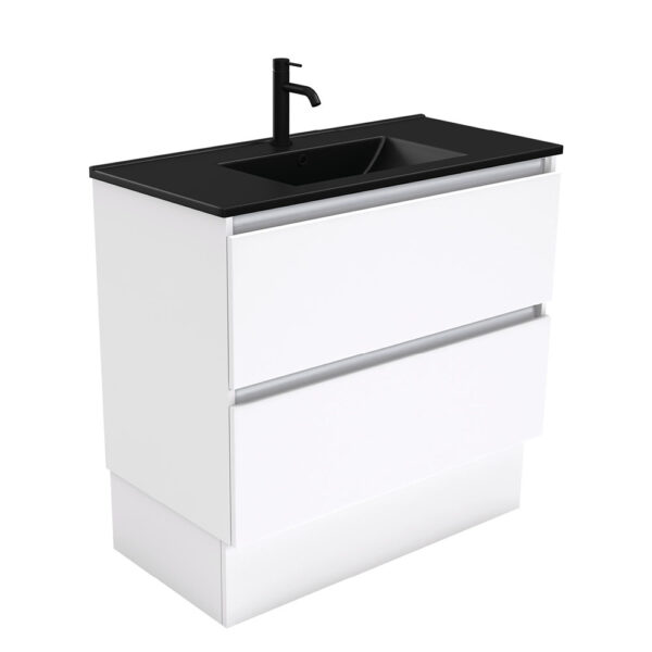 Dolce Matte Black Quest 900 Vanity On Kickboard