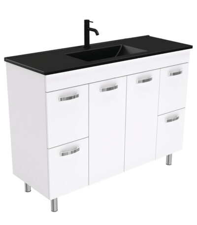 Dolce Matte Black Unicab 1200 Vanity On Legs