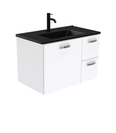 Dolce Matte Black Unicab 750 Wall-Hung Vanity