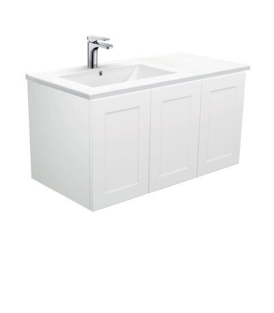 Dolce Mila 900 Offset Wall-Hung Vanity, Left Basin