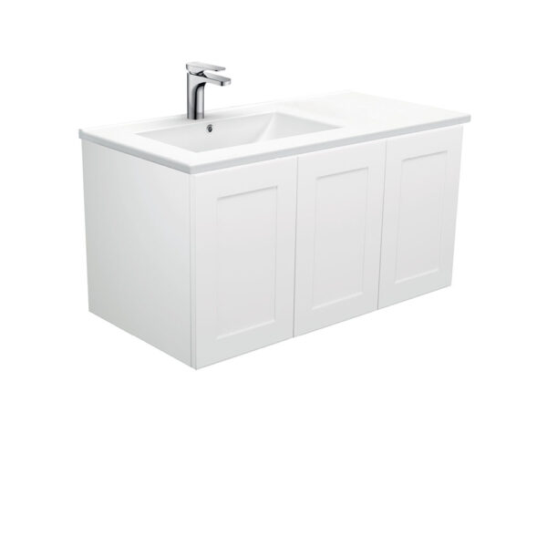 Dolce Mila 900 Offset Wall-Hung Vanity, Left Basin