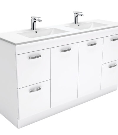 Dolce Unicab 1500 Double Bowl Vanity On Kickboard