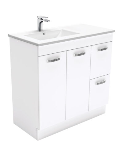 Dolce Unicab™ 900 Offset Vanity on Kickboard, Left Basin