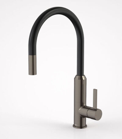 Dorf Vixen Retractable Lead Free Sink Mixer Black Nickel