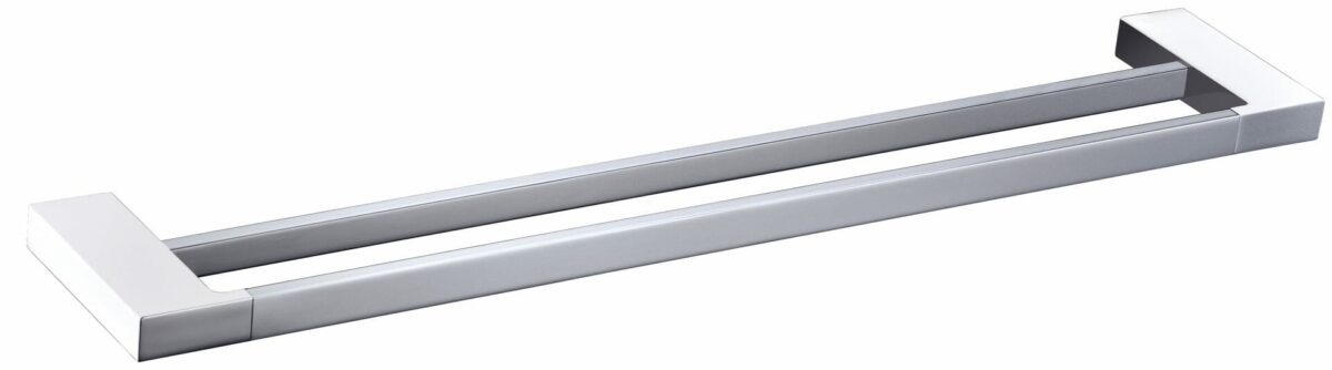 Eden Double Towel Rail 800 mm - Chrome & White | 5602-800-CW