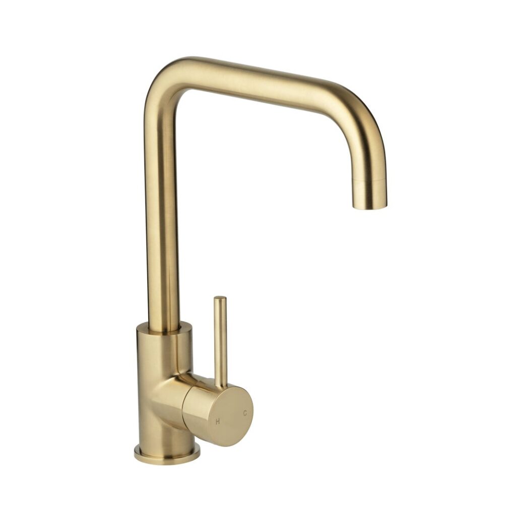 Eden Square Kitchen Mixer - Brushed Brass