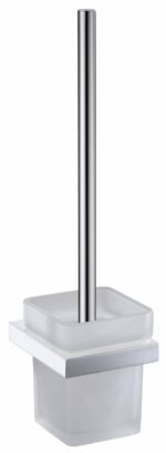 Eden Toilet Brush Holder - Chrome & White | 5608-CW