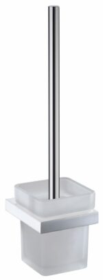Eden Toilet Brush Holder - Chrome & White | 5608-CW