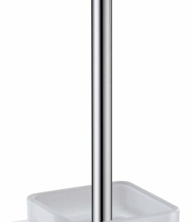 Eden Toilet Brush Holder - Chrome & White | 5608-CW